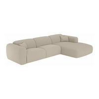 ECKSOFA mit Express-Schlaffunktion - Ecke rechts - Stoff meliert - Beige - POGNI - Beige, Textil (299/165cm) - Vente-Unique