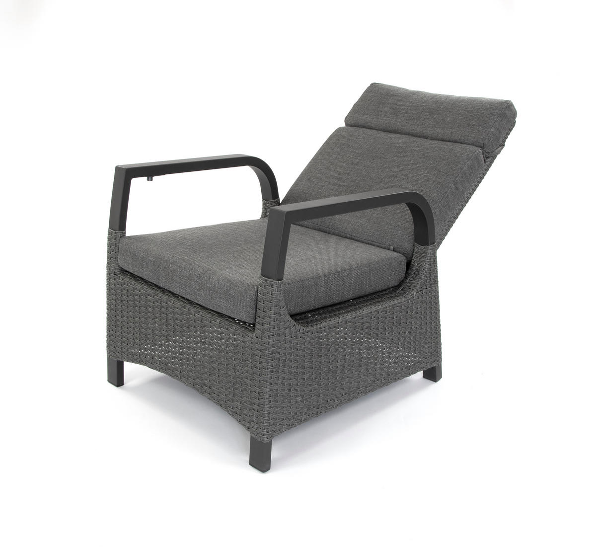 GARTEN-ESSGRUPPE Montana Anthrazit Aluminium für 4 Personen - Grau, Naturmaterialien - Green Spirit