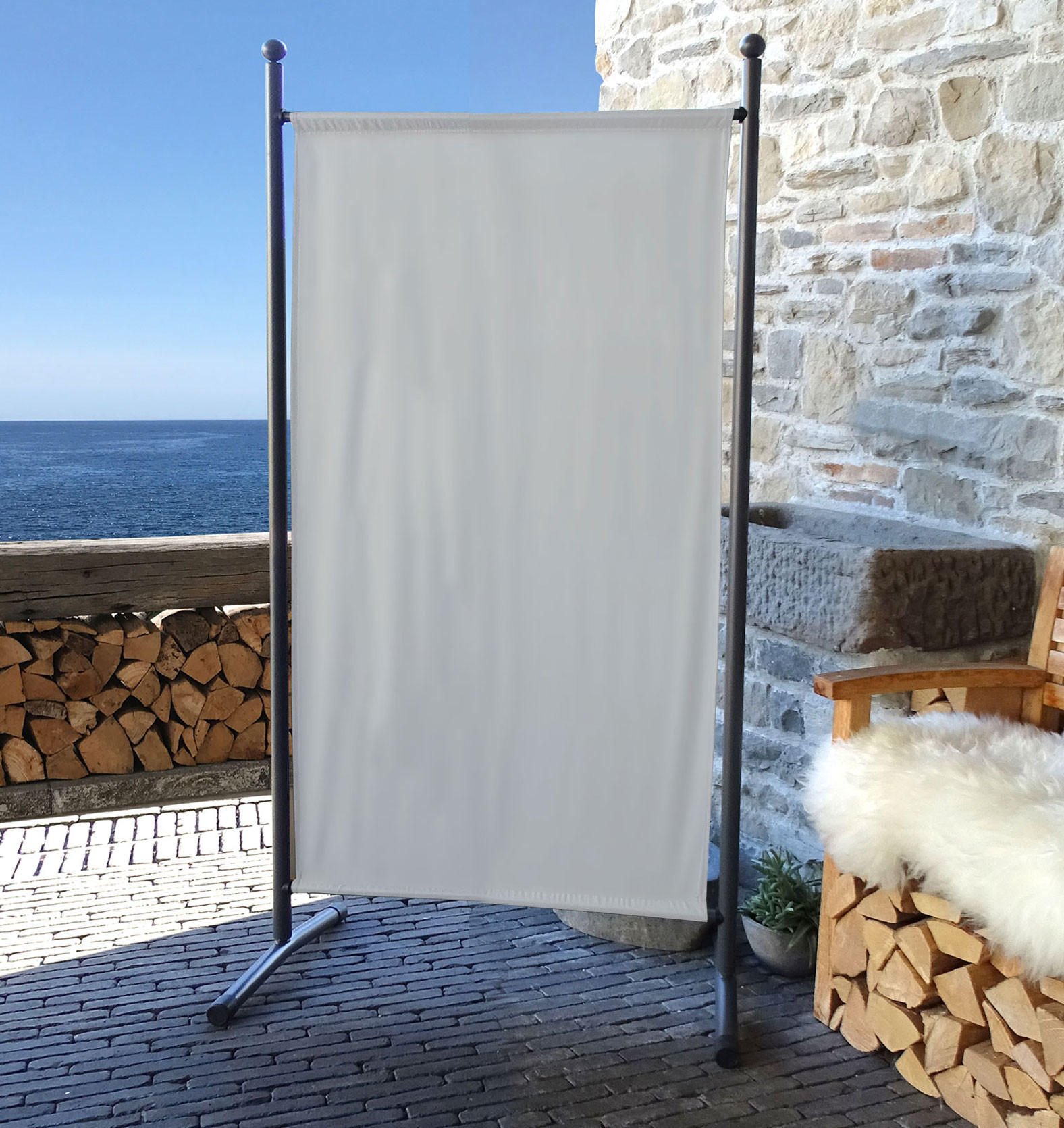 PARAVENT 1-tlg. 180x78 cm Weiss - Weiß, Metall (78/180cm) - QUICK STAR