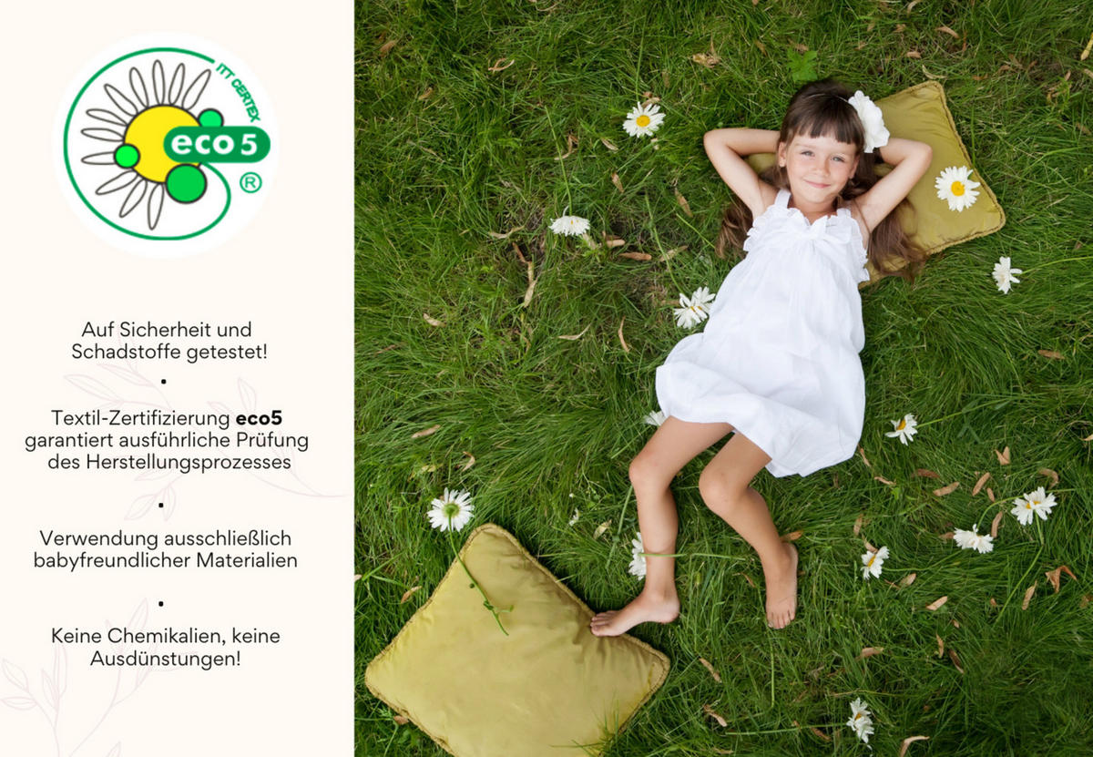 KINDERMATRATZE 80x160 cm 6cm hoch - Weiß, Naturmaterialien (80/160cm) - Kids Collective