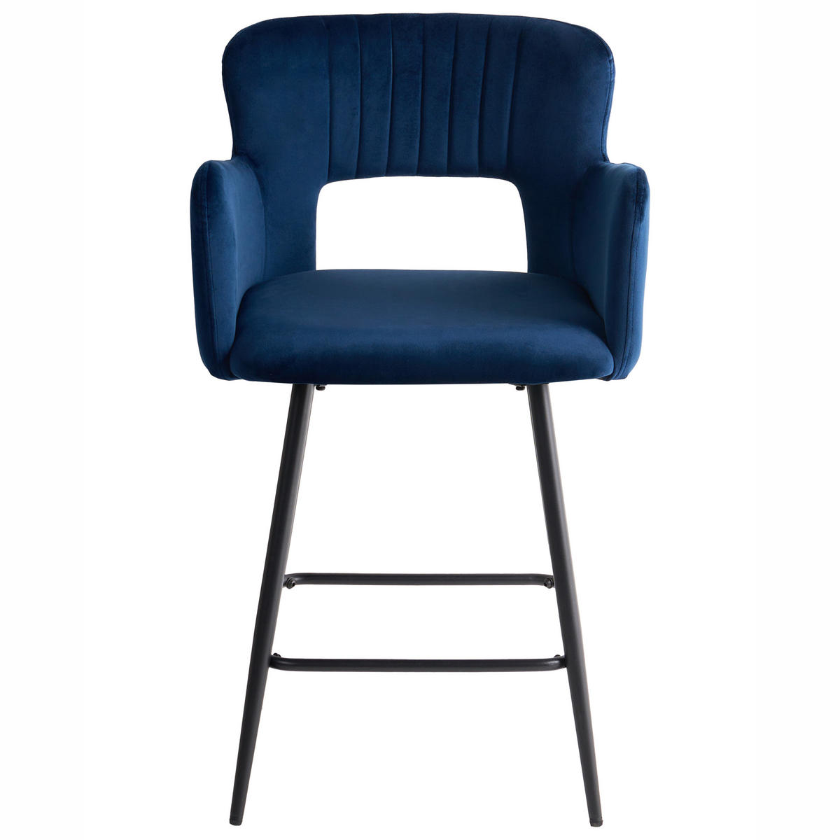 BARSTUHL 2er-Set Samtstoff Marineblau Sanilac - Hellblau, Textil (53/94/51cm) - Beliani