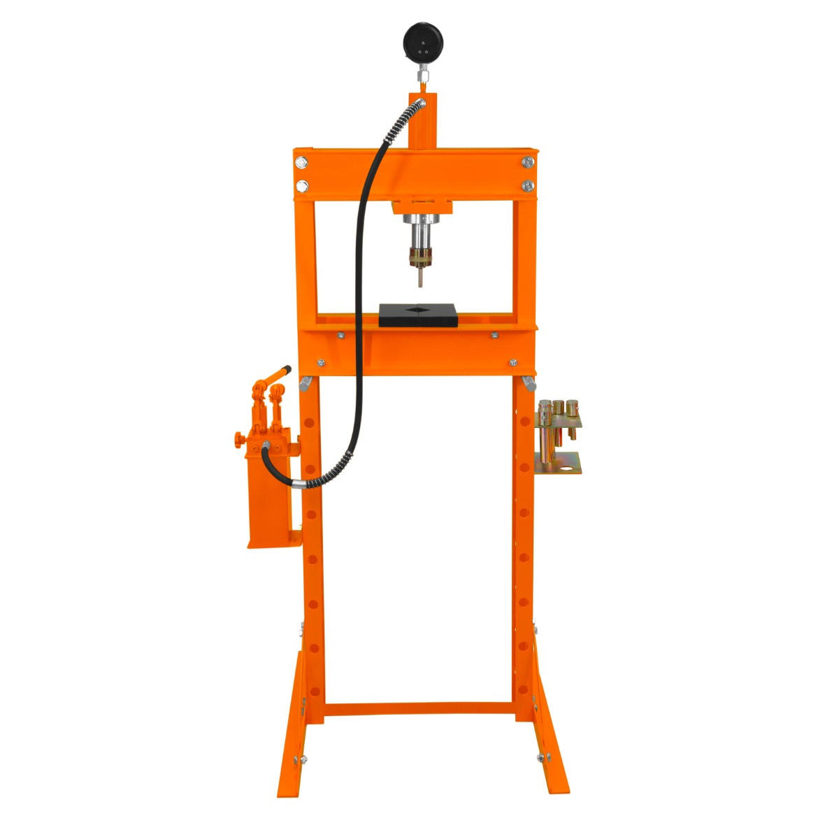 HYDRAULISCHE WERKSTATTPRESSE mit Manometer - 20 Tonne - Orange, Metall (70/70/180cm) - Monstershop