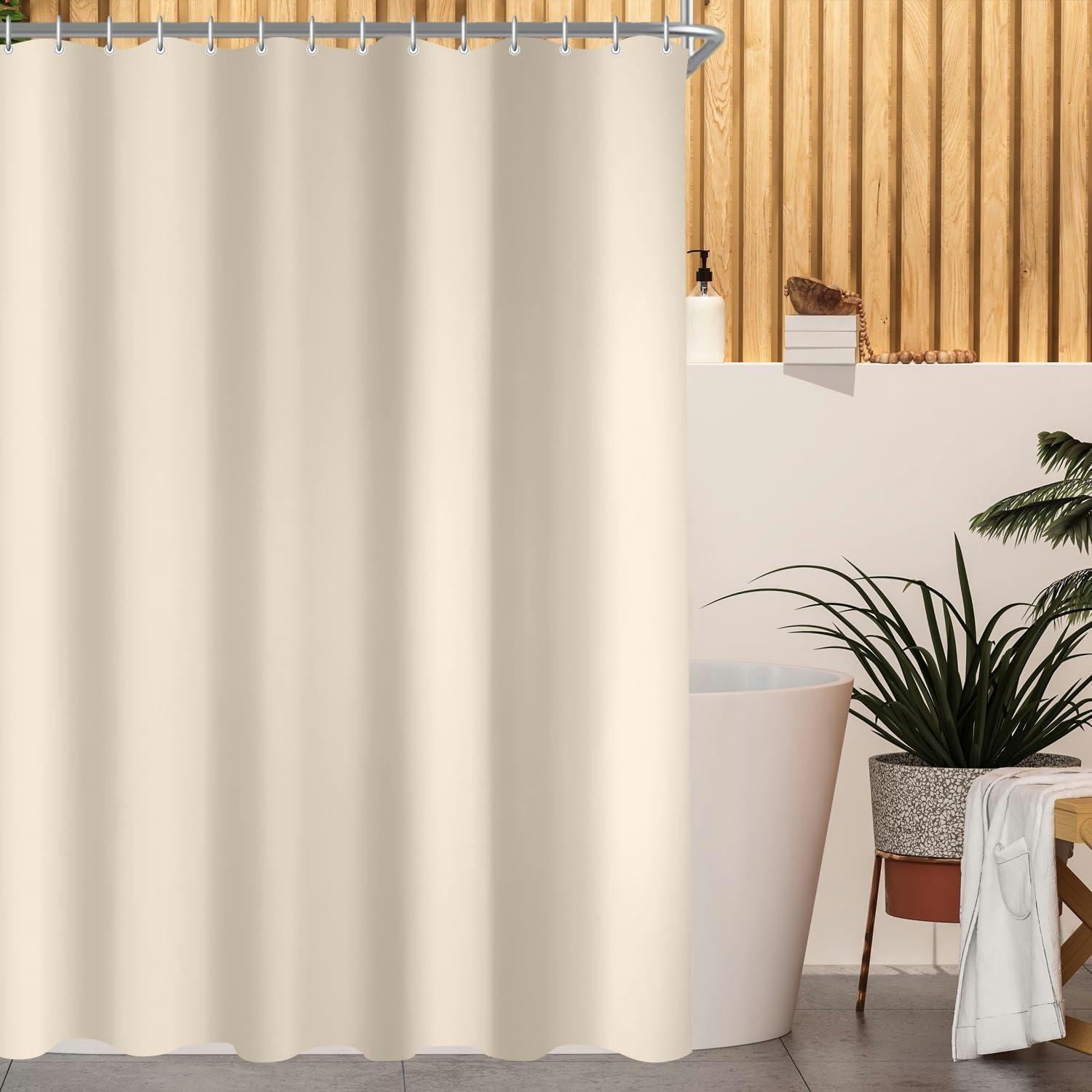 DUSCHVORHANG Beige 120 x 160 cm mit beschwertem Saum - Beige, Textil (120/160cm)