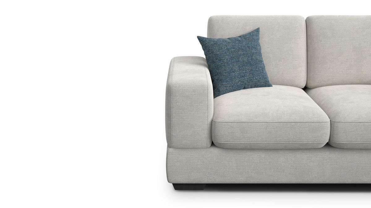 SOFA OTTO 2-Sitzer, creme - Creme/Schwarz, Holz/Textil (171/89/98cm) - Courtois Laville