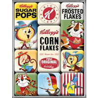 MAGNETSET 9-teilig Kellogs Corn Flakes - Multicolor, Metall (7/9/2cm) - Nostalgic-Art