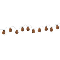 LICHTERKETTE Rattan 10 Laternen - Braun, Kunststoff (230cm)