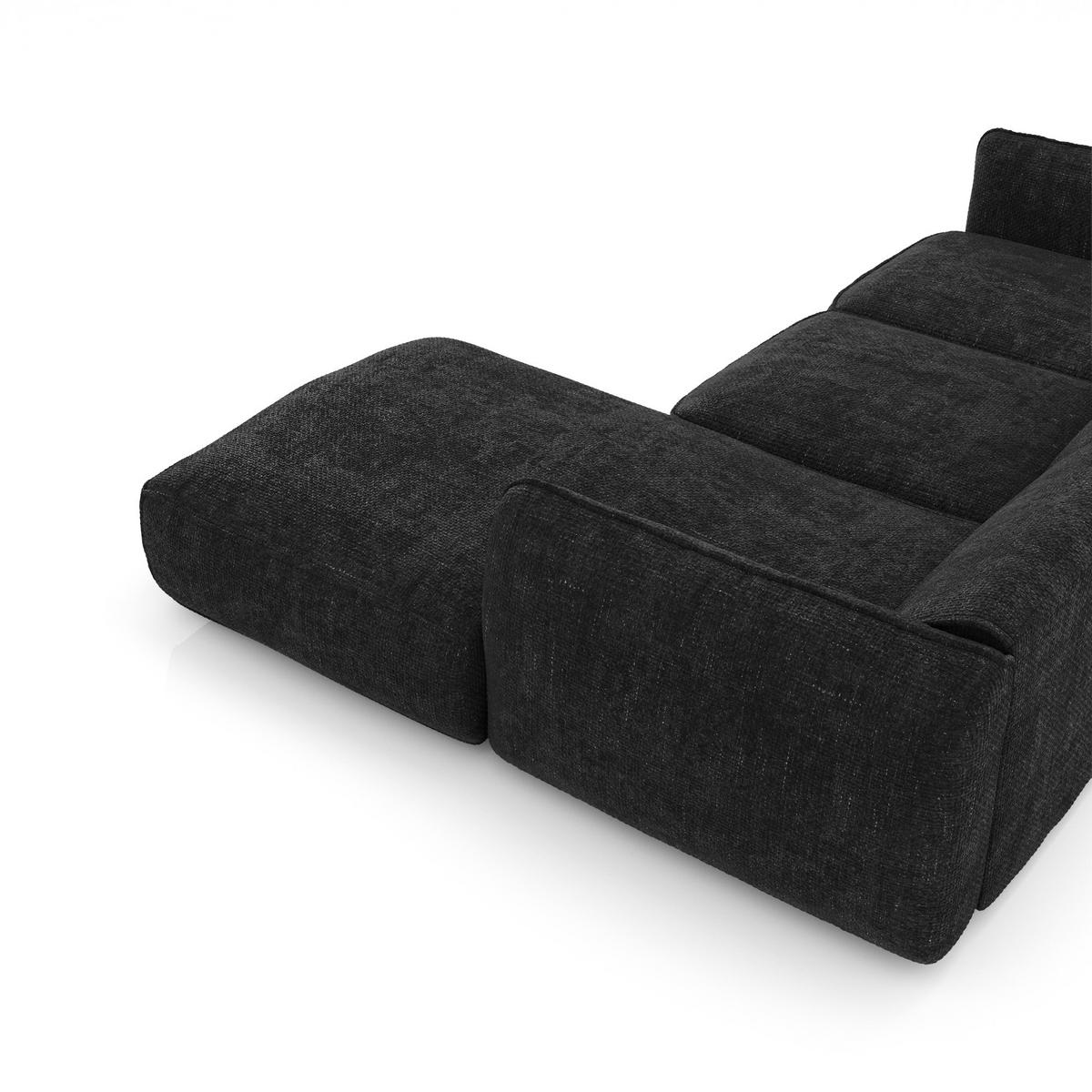 ECKSOFA RECHTS Rastervelours Dunkles Anthrazit 272cm - Anthrazit, Textil (272/165cm) - Sia Home