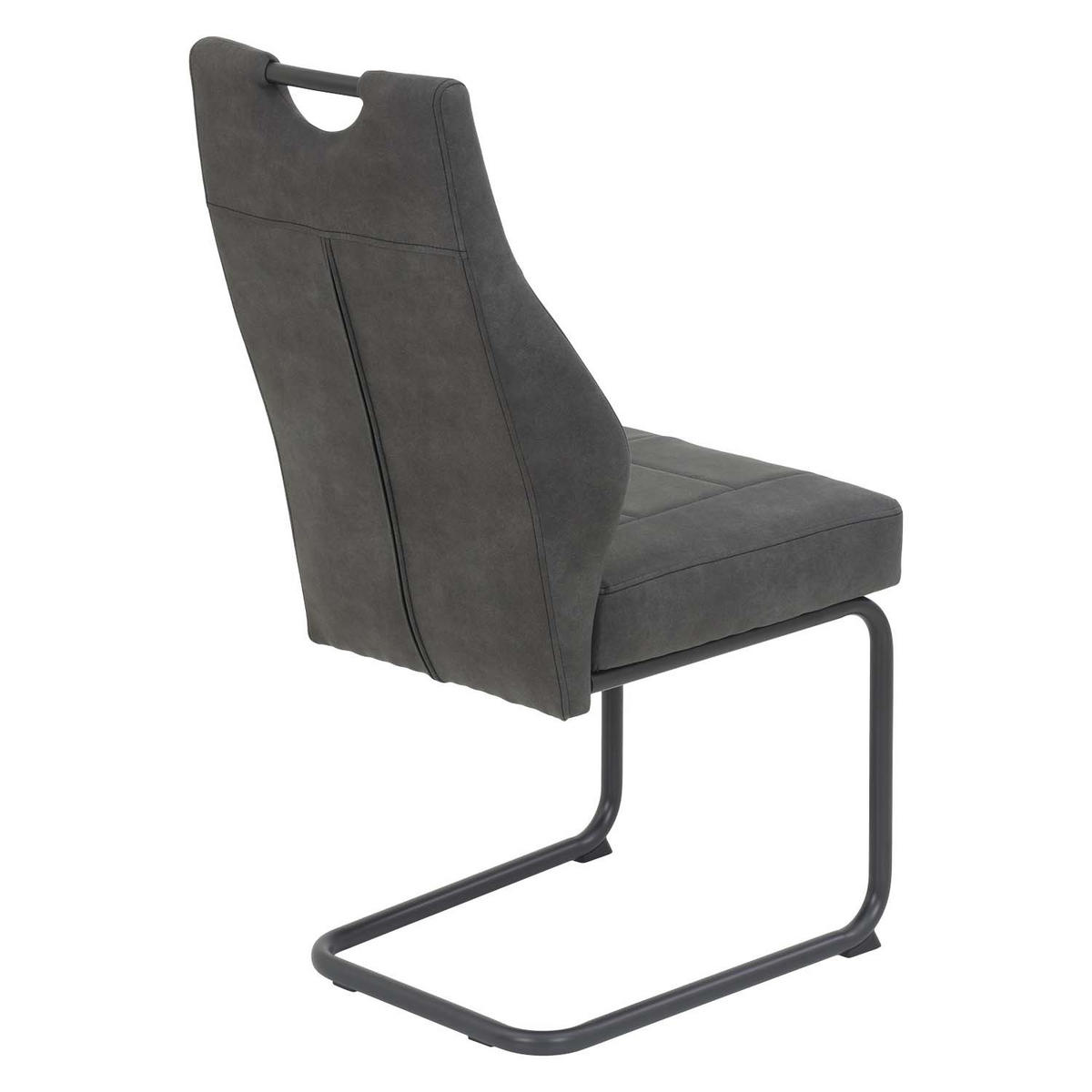 ESSGRUPPE Tiara, 5 tlg. - Tisch Weiß, 4 Stühle Anthrazit - Weiß Hochglanz/Anthrazit, Holzwerkstoff/Textil (140/76/80cm) - Möbel Stellbrink