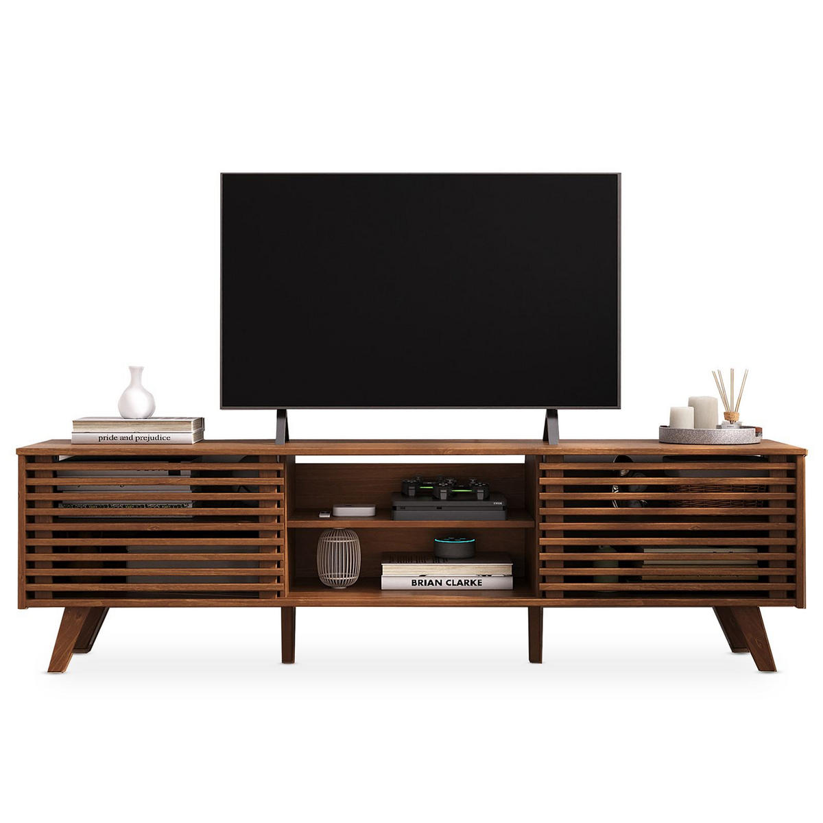 LOWBOARD FÜR 75" TV RIAN - Kastanienfarben, Holz (175/50/38cm) - IDIMEX