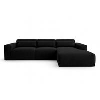 ECKSOFA L Form Ruyam Schwarz 310/165/78 cm – Schlaffunktion Rechts - Schwarz, Kunststoff/Textil (310/170cm) - AX Living