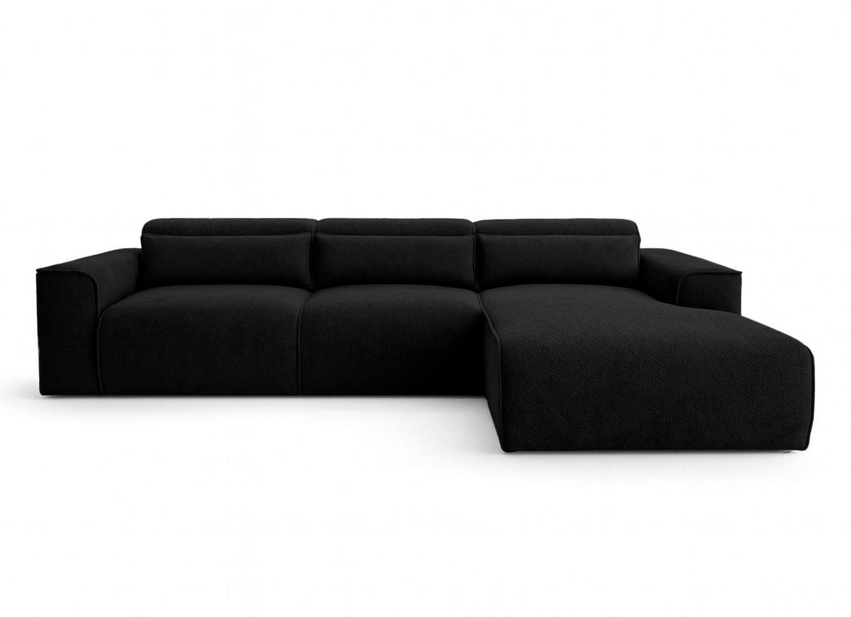 ECKSOFA L Form Ruyam Schwarz 310/165/78 cm – Schlaffunktion Rechts - Schwarz, Kunststoff/Textil (310/170cm) - AX Living