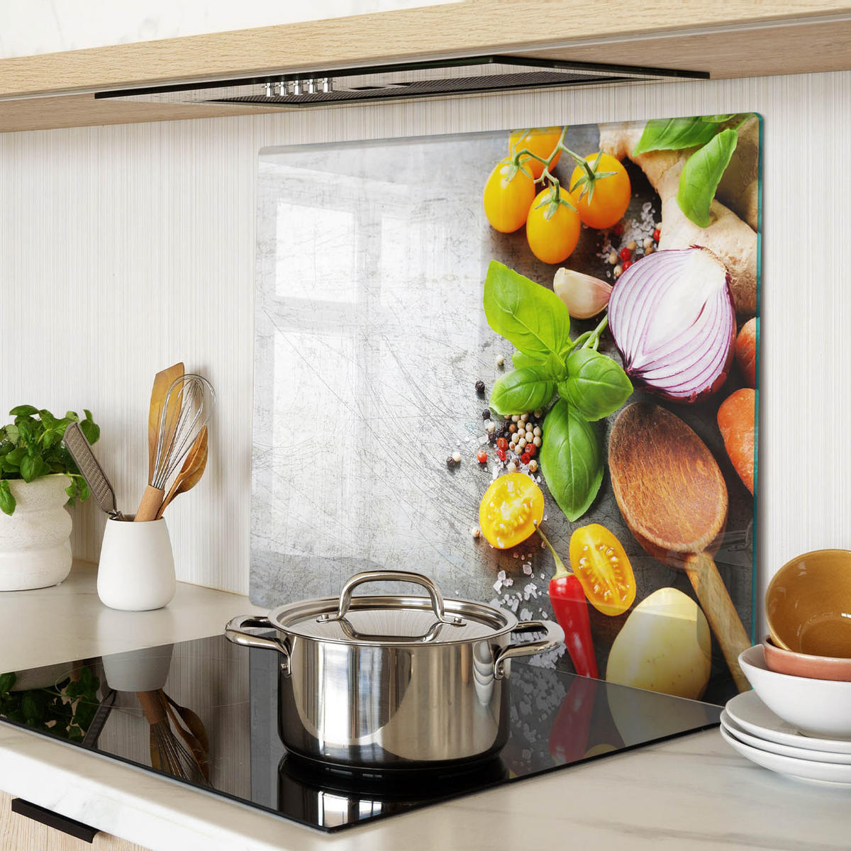 GLASPLATTE 60x52 cm Gemüse - Multicolor, Glas (60/0.4/52cm) - TULUP