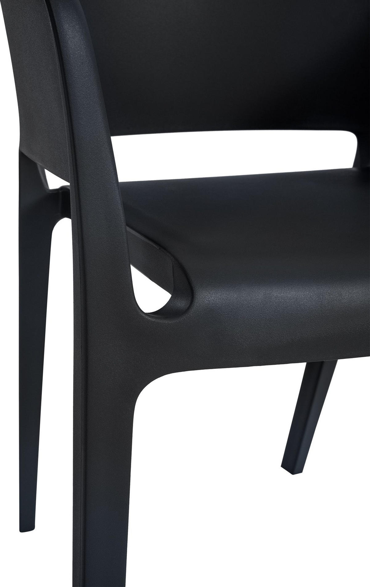 GARTENSTUHL 4er Set Kunststoff schwarz - Schwarz, Kunststoff (56/78/53cm) - CLP