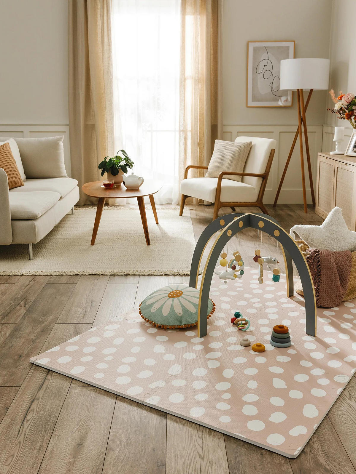 SPIELMATTE Savannah Rosa 120x180 cm - Rosa, Kunststoff/Textil (120/180cm) - Lytte