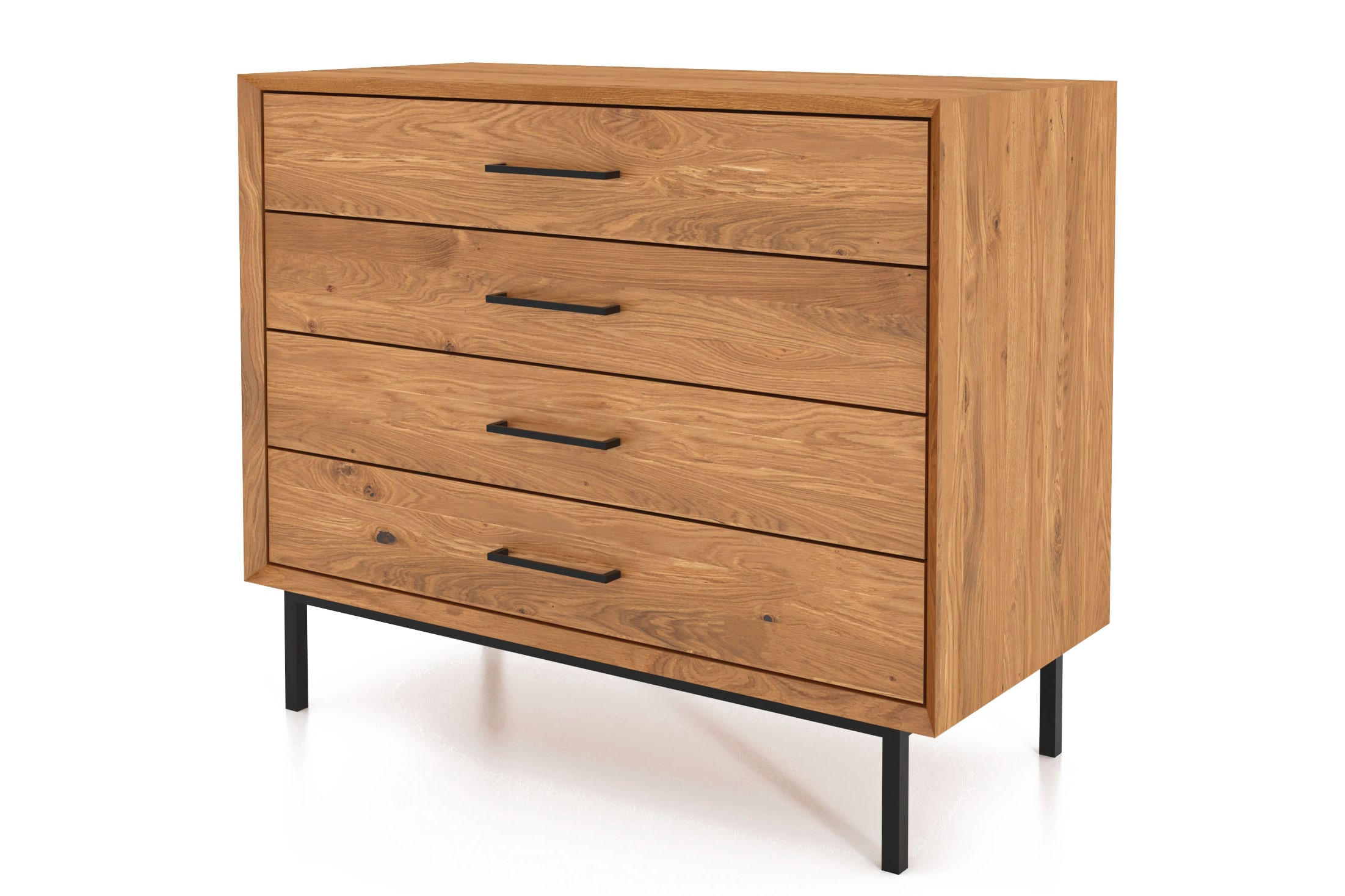KOMMODE LEON Wildeiche - Wildeiche, Holz (97/80/45cm) - byoak