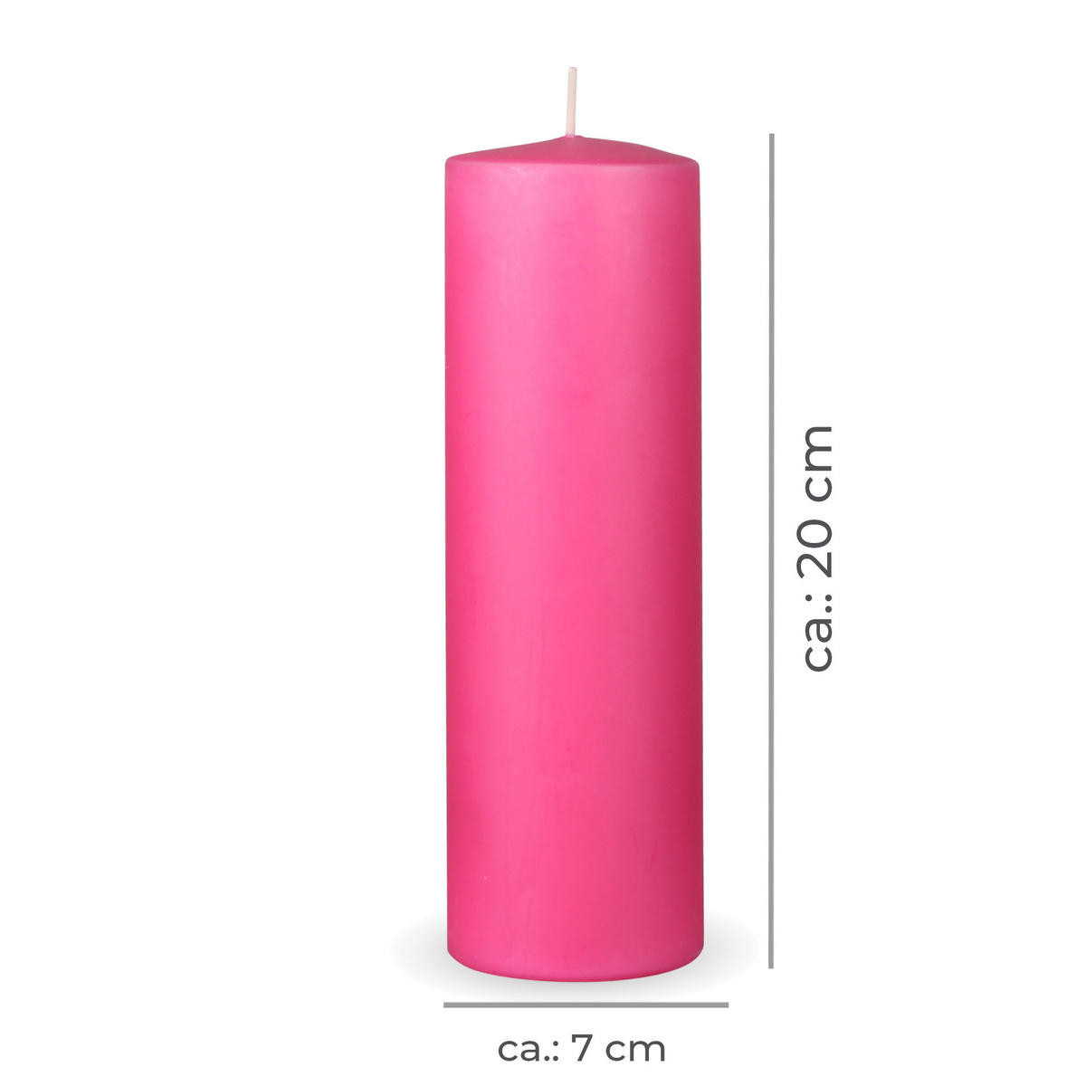 STUMPENKERZEN "Rosa", Größe Ø7cm x Höhe: 20 cm - Rosa, Naturmaterialien (7/20cm) - HS Candle