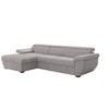 ECKSOFA mit Schlaffunktion und Bettkasten, verstellbare Kopflehnen - Schwarz/Grau, Kunststoff/Textil (267/170cm) - Cotta