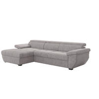ECKSOFA mit Schlaffunktion und Bettkasten, verstellbare Kopflehnen - Schwarz/Grau, Kunststoff/Textil (267/170cm) - Cotta