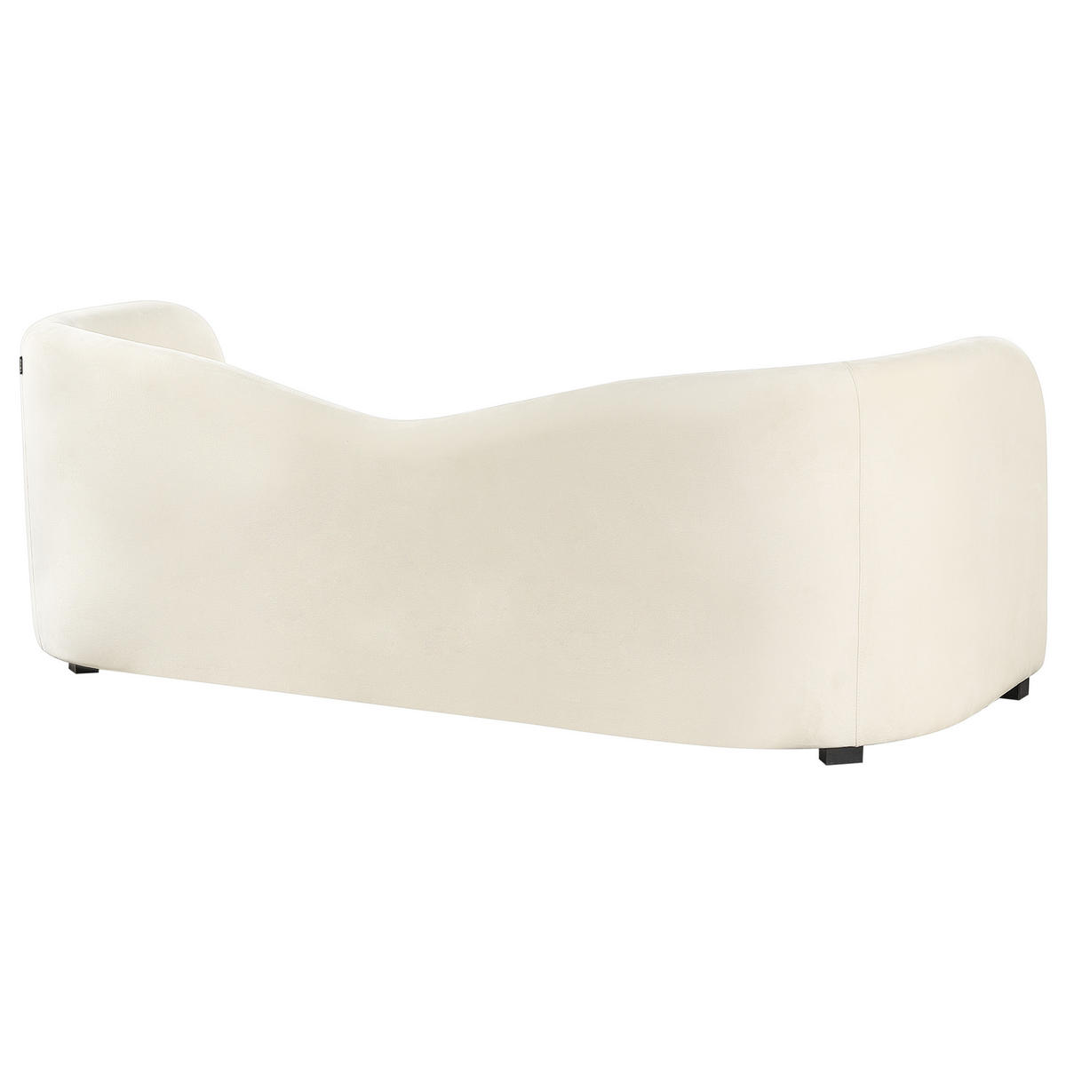 3-SITZER-SOFA Samtstoff Weiß Veltada - Weiß, Textil (205/75/90cm) - Beliani