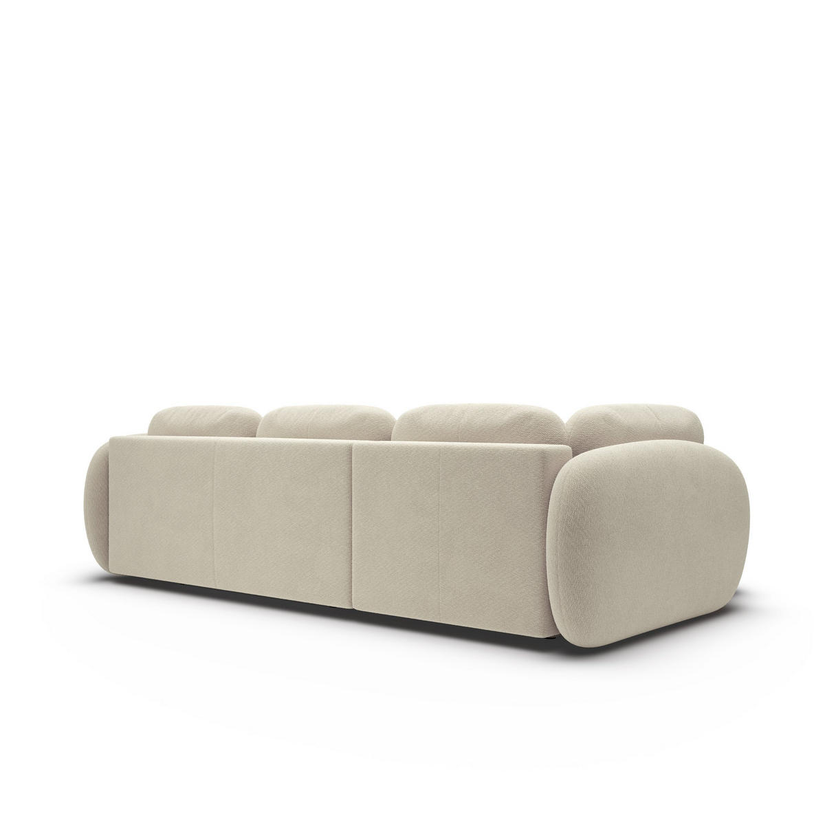 ECKSOFA AMICO II L-S Beige Geflochtener Stoff mit Schlaffunktion - Beige, Holz (289/190cm) - MASSENO