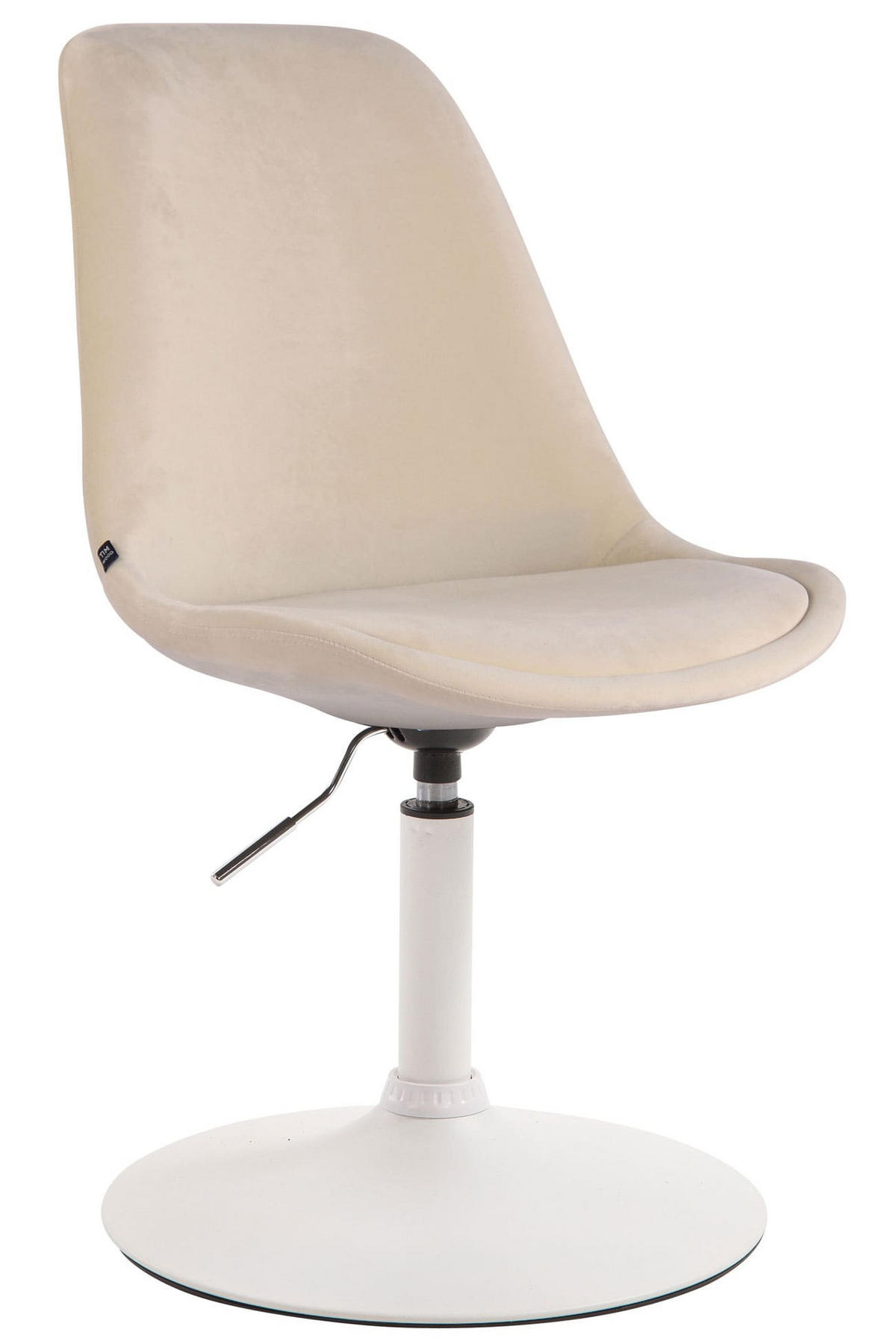 STUHL 4er Set Samt creme - Creme/Weiß, Textil/Metall (48/76/57cm) - CLP