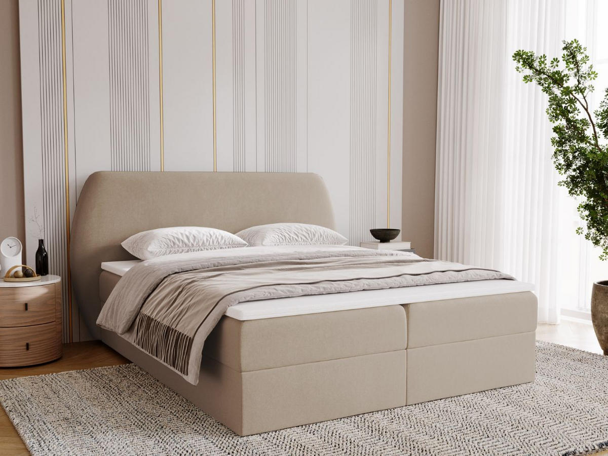 BOXBETT Bogota 180x200 Beige - Beige, Holz/Textil (180/200cm) - Graingold