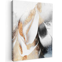 LEINWANDBILD Luxus - Abstrakt - Gold - Weiß 30x40 cm - Goldfarben, Textil (30/40cm) - MuchoWow