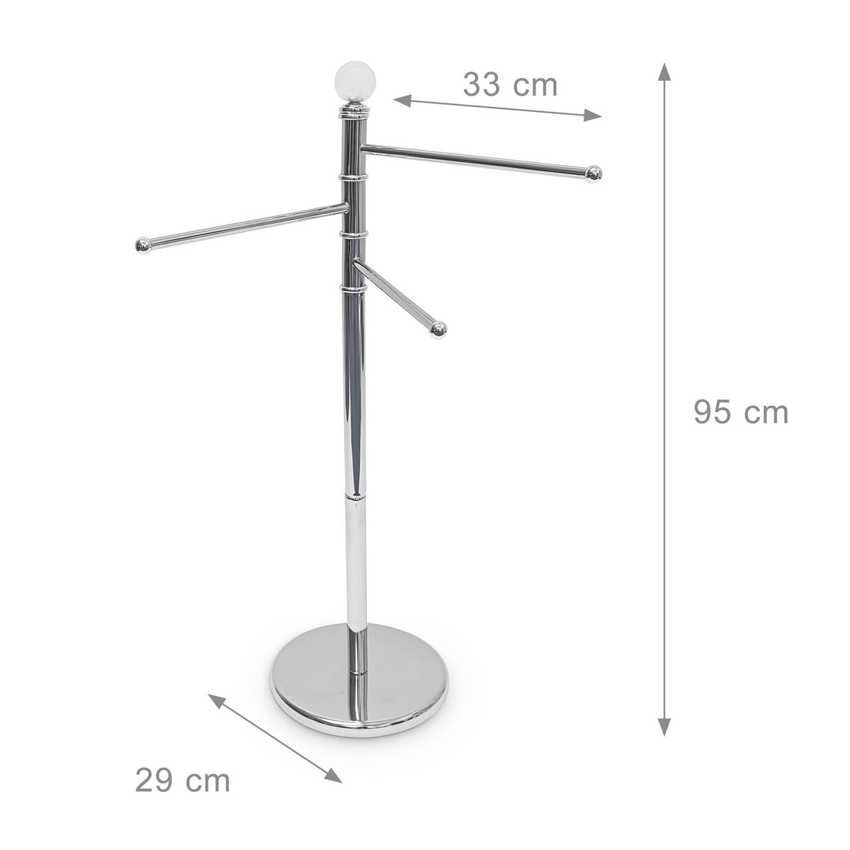 HANDTUCHSTÄNDER - Silberfarben, Metall (70/93.5/70cm) - Relaxdays