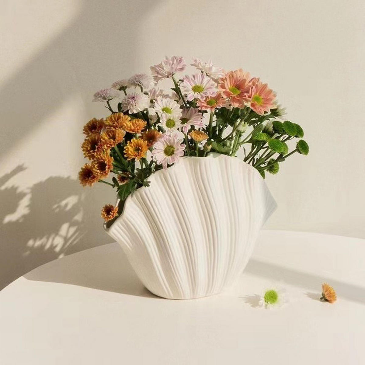 VASE 28,5 x 21 x 15 cm Keramik - Weiß, Keramik (16cm) - LIBRATON