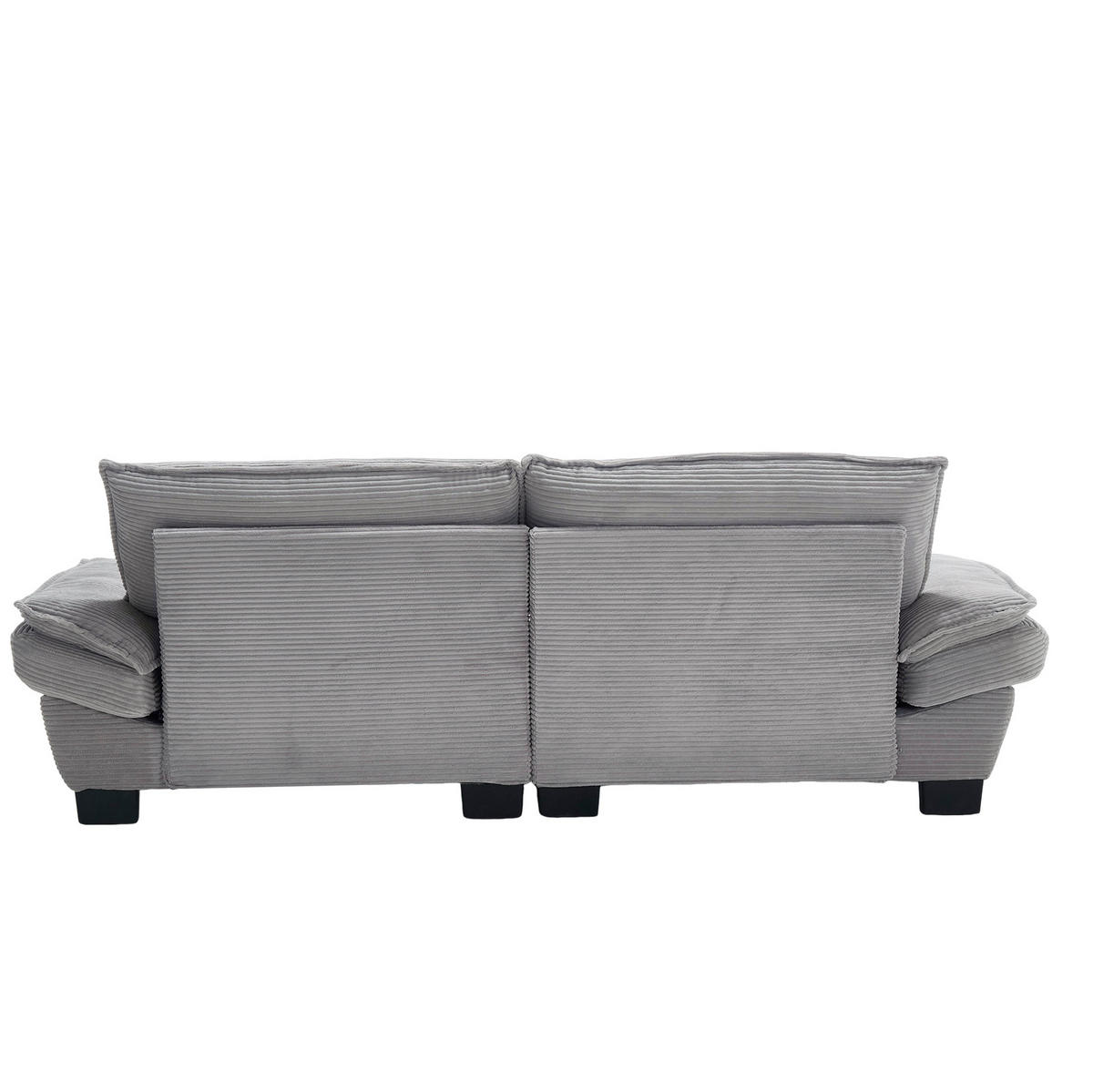 SOFA 2-Sitzer mit Kissen Samt Hellgrau 224/81/81 cm - Grau, Textil (224/81/81cm) - OKWISH