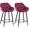 BARHOCKER 2er Set Samt lila - Lila/Schwarz, Textil/Metall (54/103/57.5cm) - CLP