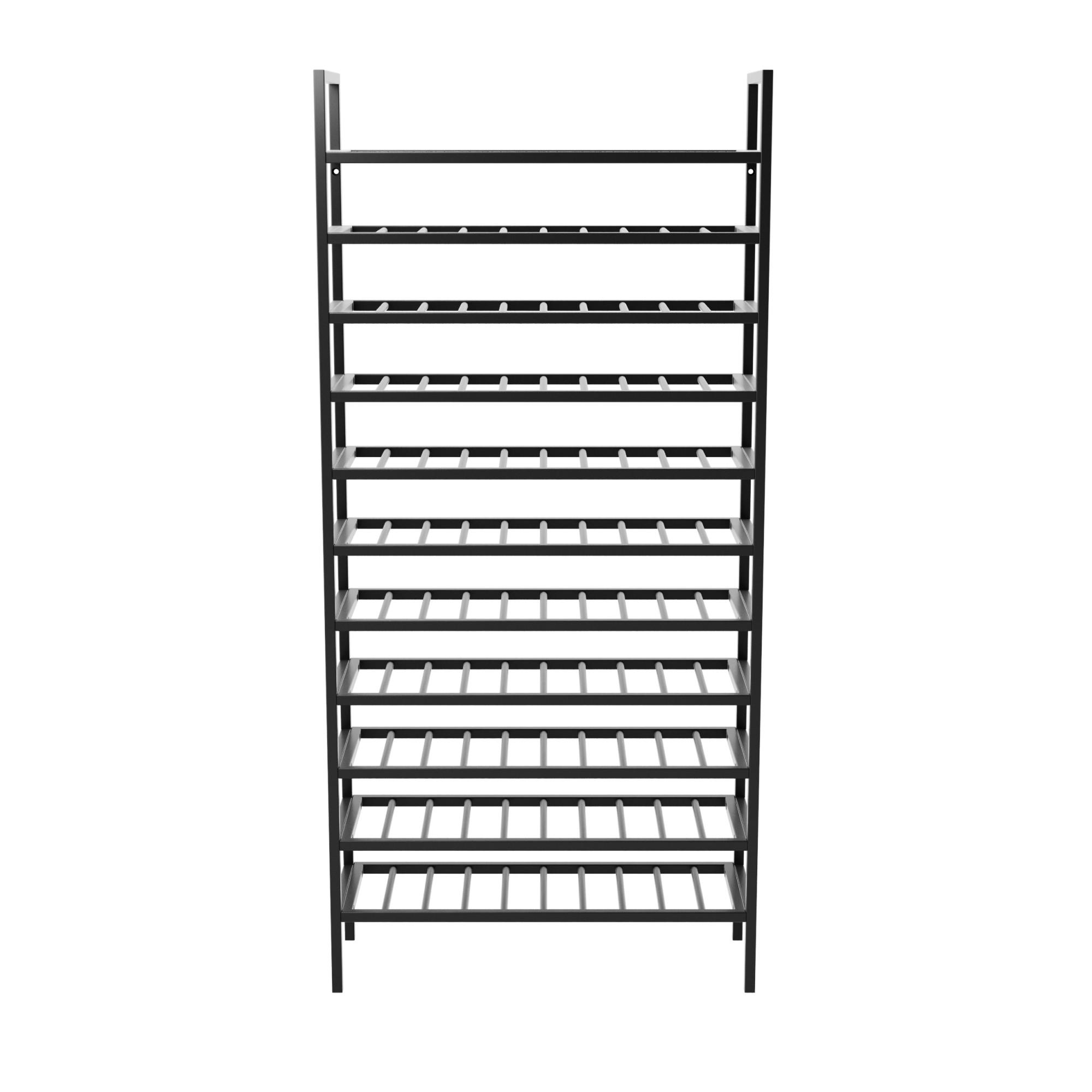 WEINREGAL für 110 Flaschen aus Metall, schwarz - Schwarz, Metall (80/170/30cm) - Metalo Pro