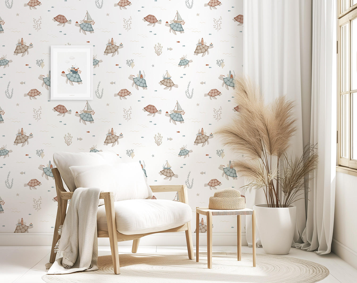 VLIESTAPETE Lotan, Schildkröten 50 cm x 10 m, Mehrfarbig - Multicolor, Papier (50/1000cm) - Lilipinso