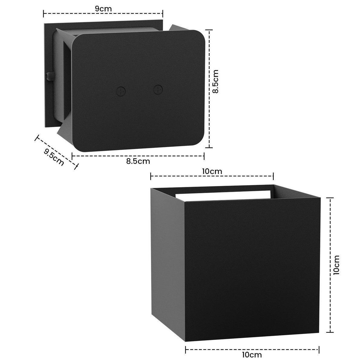 WANDLEUCHTE Inspiration 2er-Set - Schwarz, Metall (10/10/10cm) - Nettlife