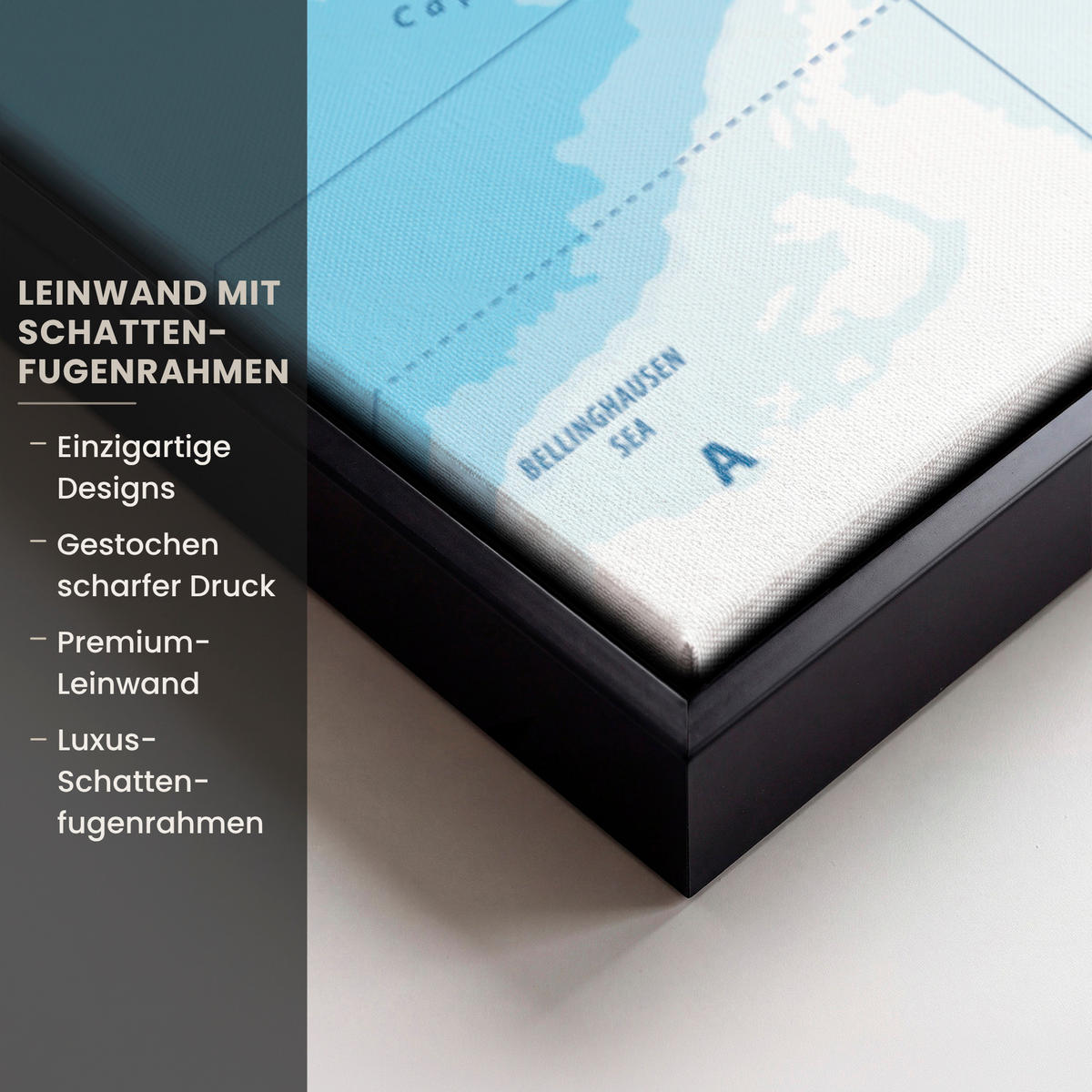 LEINWAND Bilder mit Rahmen - Weltkarte - Statistisch - Blau - Erde - Bildung - 60x90 - Blau, Textil (60/90cm) - MuchoWow