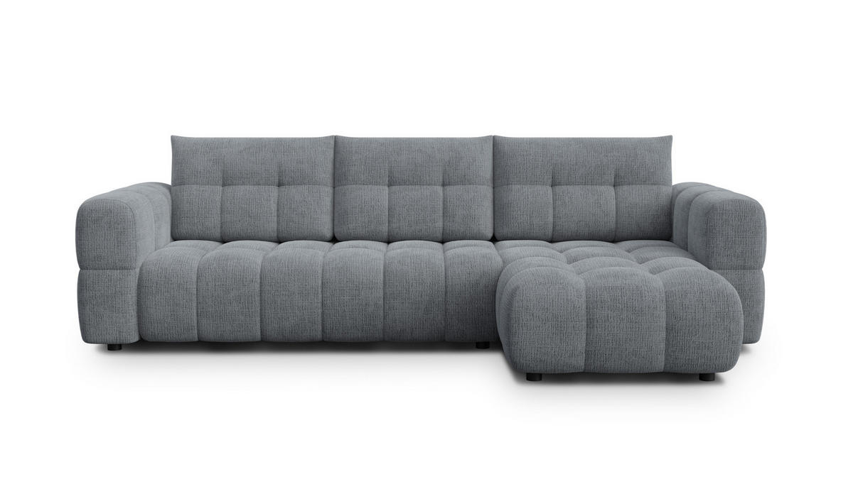 ECKSOFA CLOUDI 4-Sitzer rechts, dunkelgrau - Dunkelgrau/Schwarz, Holz/Textil (294/160cm) - Courtois Laville