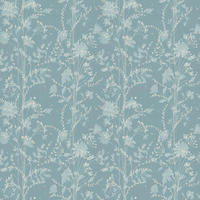 VLIESTAPETE Fennelton Pale Newport Blue - Blau, Papier/Kunststoff (1000/1000cm) - LAURA ASHLEY