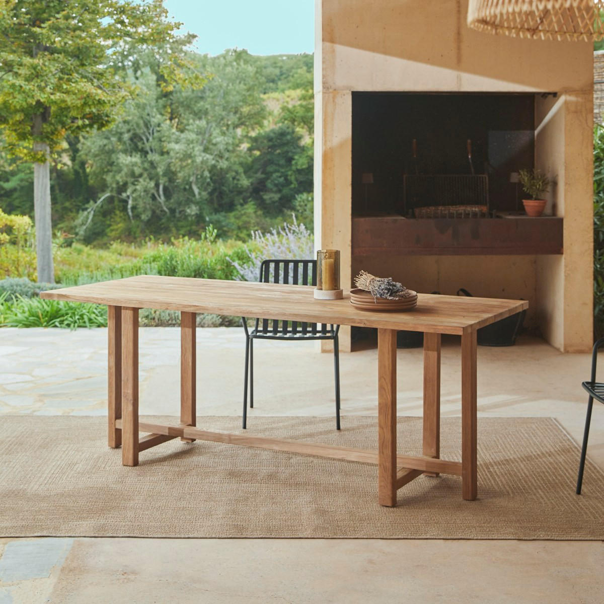 GARTENTISCH Antonia Natur aus Teak - Naturfarben, Holz (80/200/75cm) - Tikamoon