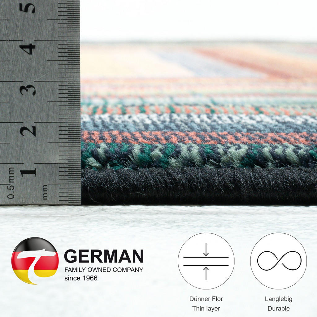 Thumbnail - Theko Webteppich, Mehrfarbig, Textil, Grafikmuster, Freiform, 68x235 cm, Oeko-Tex®, für Fußbodenheizung geeignet, Teppic...