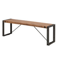 SITZBANK - Akazie massiv / Metall - Akaziefarben, Holz (145/45/35cm) - home24