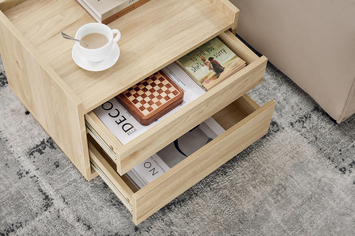 NACHTTISCH Natur - Naturfarben, Holzwerkstoff (50/40/40cm) - SoBuy