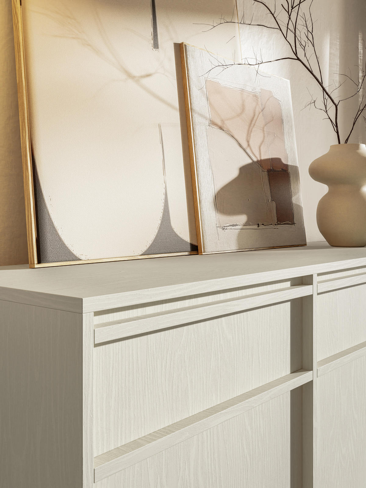 SIDEBOARD Evo Hellbeige 154 cm - Beige, Holzwerkstoff (154/61.6/39cm) - Selsey