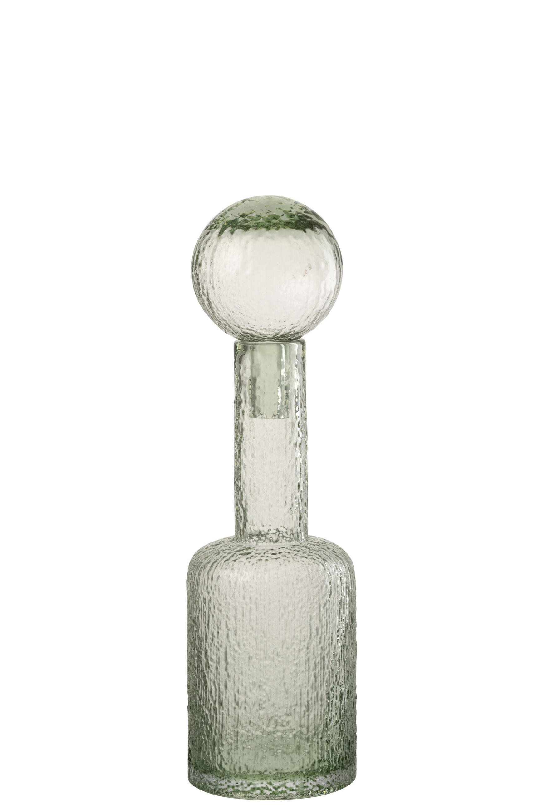 DEKOOBJEKT FLASCHE RELIEF Grün - Grün, Glas (12.5/43/12.5cm) - J-Line