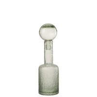 DEKOOBJEKT FLASCHE RELIEF Grün - Grün, Glas (12.5/43/12.5cm) - J-Line