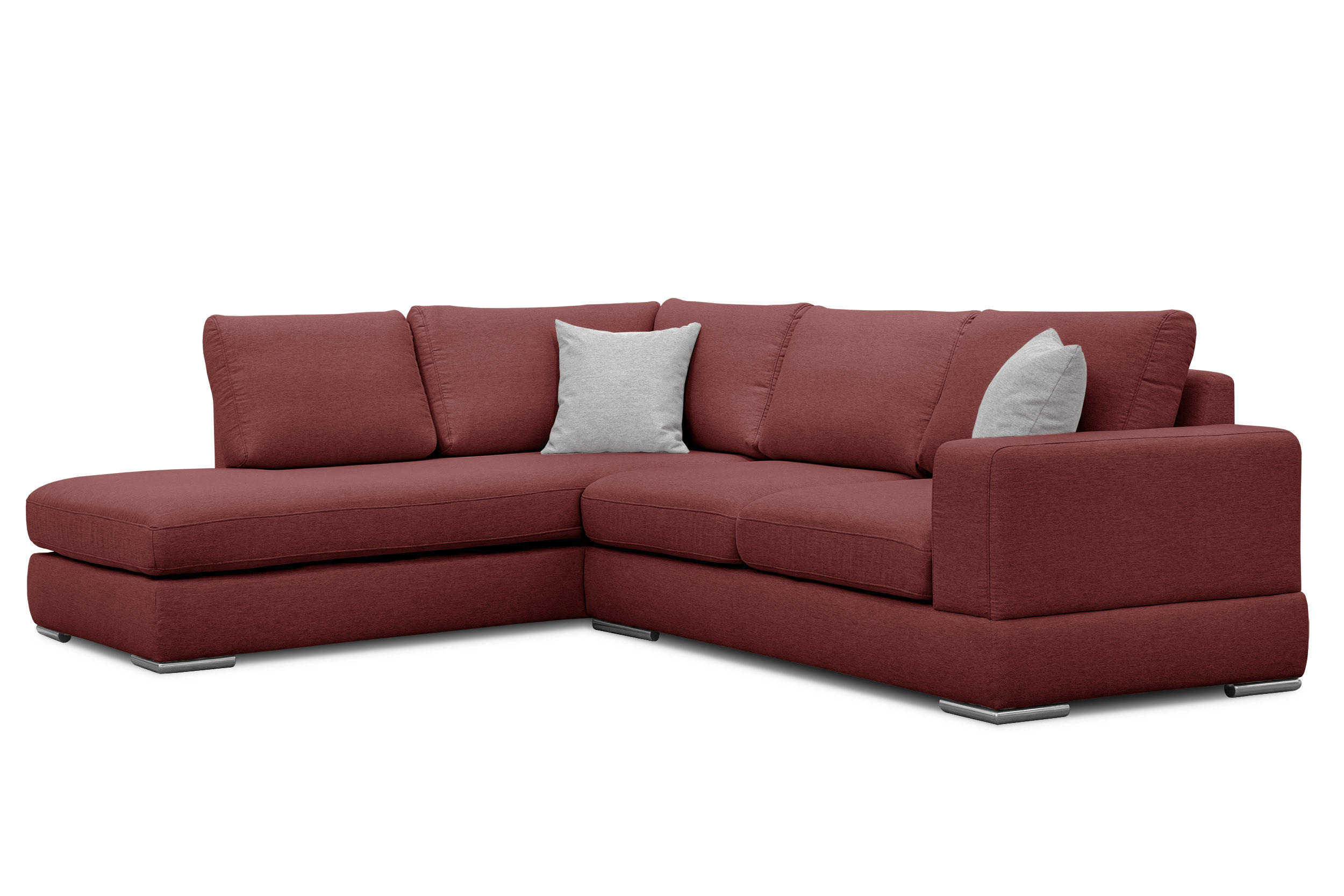 ECKSOFA OTTO 5-Sitzer, bordeaux - Bordeaux, Holzwerkstoff/Textil (219/279cm) - Courtois Laville
