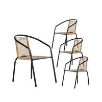 GARTENSTUHL Sakda Schwarz 52 cm x 74 cm 4er-Set - Schwarz, Metall (52/74/66cm) - Klast Home