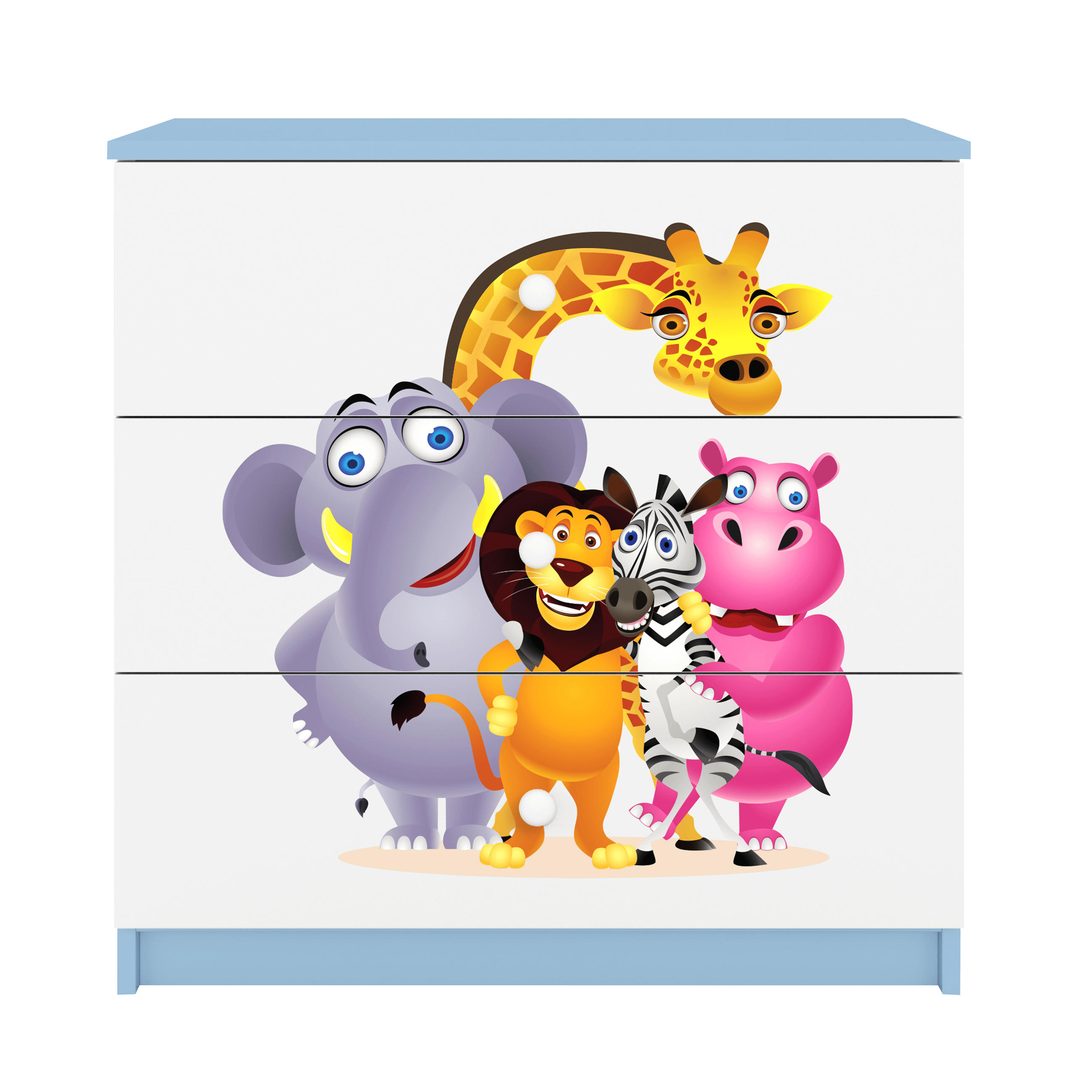 KOMMODE Babydreams ZOO 81/81/41 - Blau, Holzwerkstoff (81/81/41cm) - RAUMHIRSCH FURNITURE