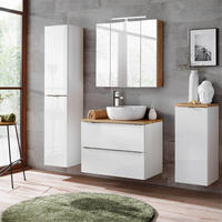 BADMÖBEL-SET 4-TLG. Toskana-56 - Weiß, Holzwerkstoff (190/190/46cm) - Lomado