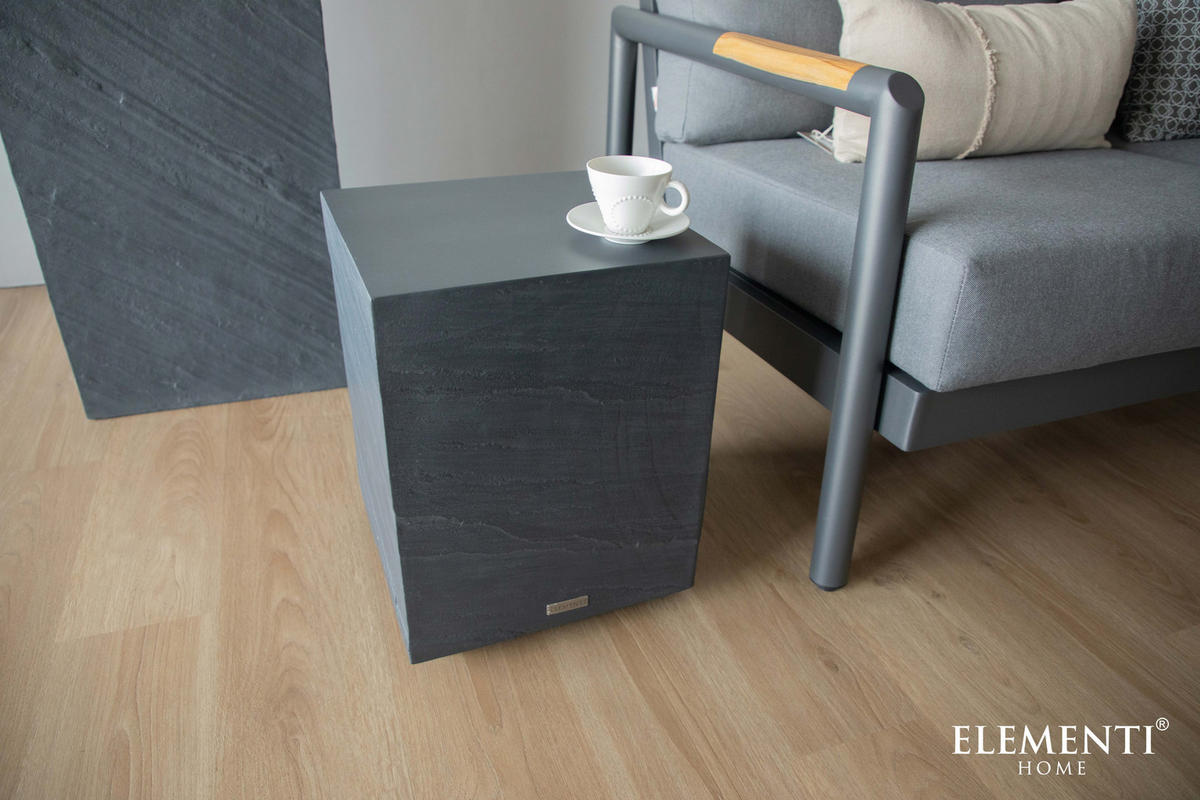 BEISTELLTISCH COLORADO aus GF-Beton, Wetterbeständig, 35x35x46 cm - Dunkelgrau, Naturmaterialien (35/35/46cm) - Elementi