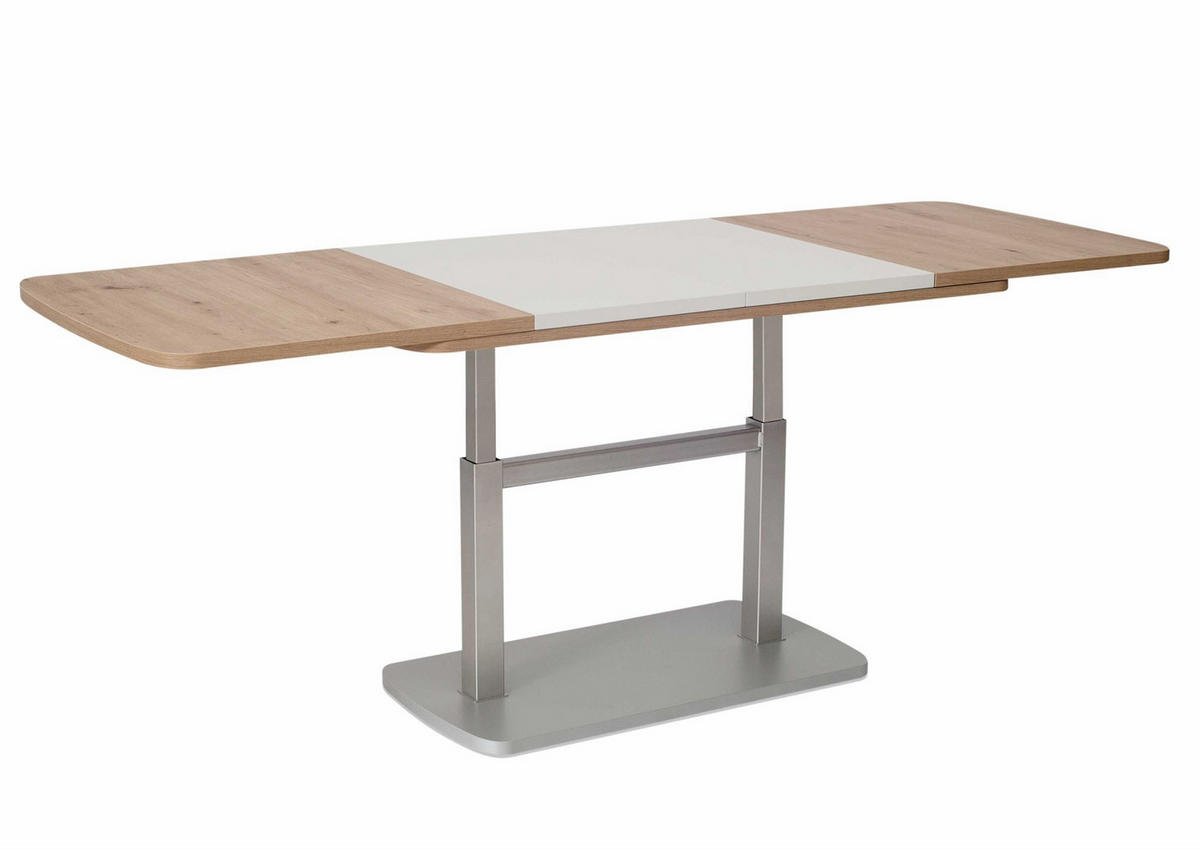 FUNKTIONSTISCH ausziehbar Catha 110(145+180) x 63 x 53-72 Wohnzimmertisch Wildeiche/Weiß - Braun, Holz (110/63/53cm) - 58aufmkessel